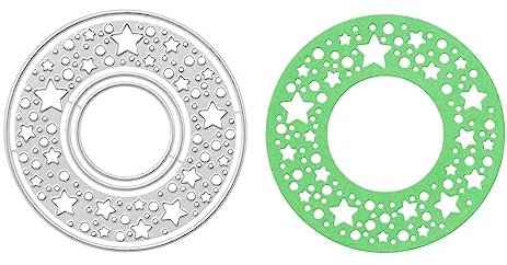 Stanzenshop Stanzschablone Kreis aus Sternen, Stanzformen, Stanzformen, Schablonen, Scrapbooking, Kartenherstellung, DIY, Prägeschablonen, Papierkarten, Cutting Dies