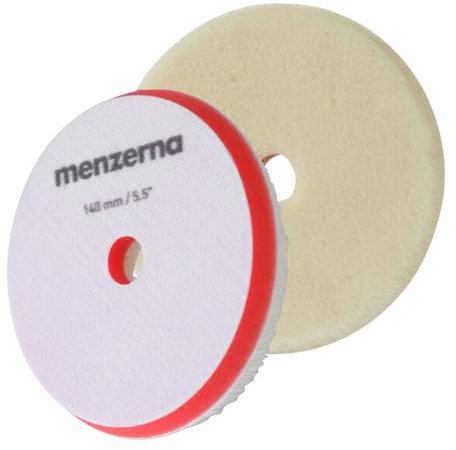 Detailmate Menzerna Polier Pad 140mm/5,5 - Premium Orbital Wool Pad: kurzhaariges Lammfell - hochwertiger Velcro - abrasiv - für exztentrische Poliermaschinen geeignet