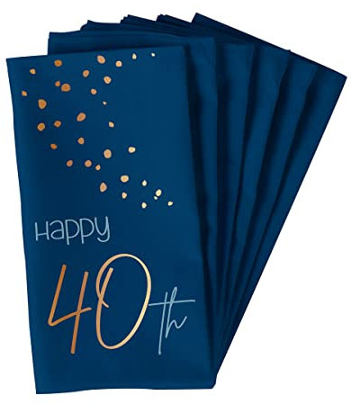 Folat 66240 Servietten Elegant True Blue 40 Jahre 33x33cm - 10 Stück