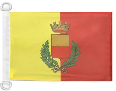 AZ FLAG Bandiera NAVALE Città di Napoli con Stemma 45x30cm - Bandiera MARITIMA NAPOLITANA 30 x 45 cm Speciale nautismo