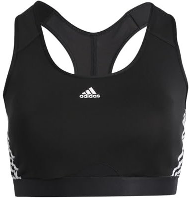 Adidas HC7880 PWR MS 3S PS Sports Bra Damen Black/White Größe 2X