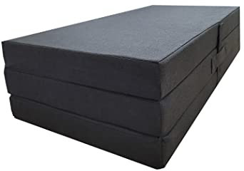DecorQUALITY - Colchon Plegable Camper, Colchón con Espuma Plegable – para Furgonetas Camper, Cama Invitados, Camión o Caravana (Gris 120 x190 x10 cm)