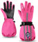 MCTi Kinder Skihandschuhe Wasserdicht Warm Schnee Winter Handschuhe Lange Stulpe Fleece gefüttert mit reflektierendem Riemen Jungen Mädchen