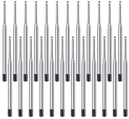 OSDUE 24 x Kugelschreiberminen G2-Format, Austauschbare Kugelschreiber Minen, Mine aus Metall, Metallkugelschreiberminen für Pelikan, Faber-Castell etc, Schul- und Bürobedarf (Schwarz)