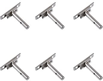 LIKERAINY Soporte de Estante Flotante 12x79mm Tipo T Escondido de Metal Soportes para Estantes Ocultos con Tornillos para Muebles Decoración Montaje en Pared Acero 6 Piezas