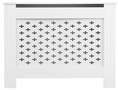 AVC Designs Small Medium Large MDF White Grey Unfinished Pattern Radiator Cover (Medium White)