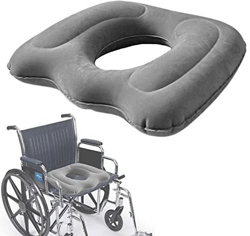 EDWERD Aufblasbares Sitzkissen für Rollstuhlfahrer, Home Office, Anti-Hämorrhoiden-Sitzkissen mit Donut-Druckentlastung, 1 Stück