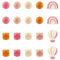 BB Beadthoven 50 Stück Silikonperlen rund achteckig Heißluftballon Regenbogen Boho Gummi Bastelperlen für Halsketten, Armbänder, Schmuck, Handarbeit, Pink # 4 Stile, Klein, (SIL-BT0001-03-BT-EU)