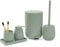 GAHEFY Badezimmer-Zubehör-Set mit kleinem Mülleimer, 3 l, Zahnbürstenhalter, Seifenspender, Schminktisch, WC-Bürste und Halter, Grün, 5 Stück