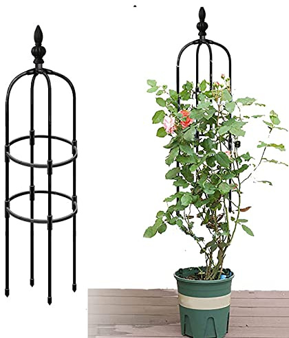 Rankhilfe Obelisk schwarz Rankobelisk Höhe 90cm 120cm 150cm 180cm 210cm Pulverbeschichtetes Stahl, Garten Rose Decor Trellis für Kletterpflanzen, Ballon, Rosen und Blumen ( Size : 12.6/32cm Dia. x 71