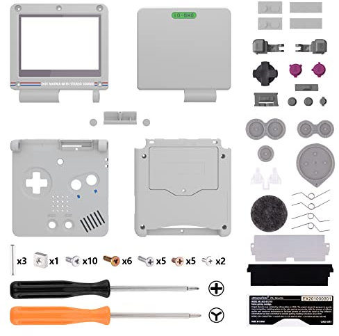 eXtremeRate Full Gehäuse für Gameboy Advance SP,IPS Ready Upgraded Hülle & Taste Case Cover Shell Abdeckung Buttons für gba SP IPS&Standard LCD(Ohne Konsole&Platine)-Klassik GB DMG-01 Stil