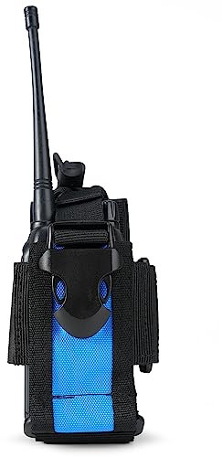 VIPERADE Walkie Talkie Tasche,MOLLE Funkgerätehalter,Verstellbare Funkgeräte Holster für Weste,Walkie Talkie Halter Radio Holster für Gürtel,Multifunktionale Radio Pouch Funkgerät Tasche -Blau