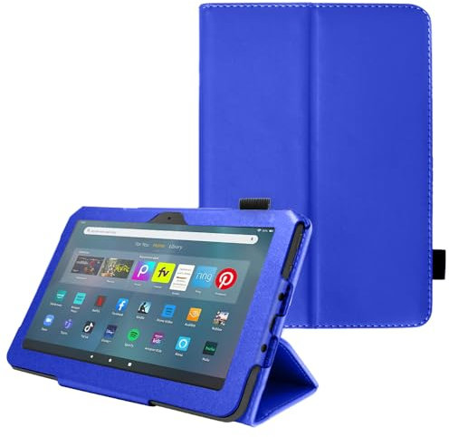 TECHGEAR Smart Case Designed For All New Amazon Fire Max 11 (2023 / 13th Generation) Slim PU Leather Folio Smart Stand Case Cover with Hand Strap & Auto Wake/Sleep [Blue]