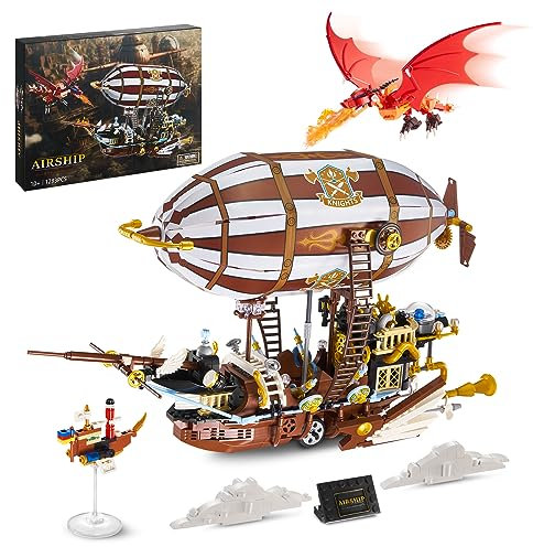 VEPOWER Ideas Dirigibile Steampunk, Set di Modelli di Costruzione Regalo Creativo per Adulti e Adolescenti 10+, Nuovo 20234 (1283 pezzi)