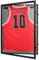 PKHROR Trikot-Rahmen Vitrine groß abschließbar Sport Jersey Rahmen Shadow Box mit 98% UV-geschütztem Acryl und Aufhänger für Baseball Basketball Fußball Hockey Sport Shirt Leinen Schwarz