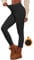 Famulily Sportleggins Damen Lang Schwarz Winter Skinny Ribbed Knitted Sweatpants for Hiking Running M/L