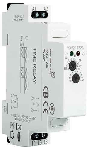 DEWIN Zeitrelais, Verzögerungszeitrelais Zeitschaltuhr Hutschiene Elektronisch Einstellbares 0,1 s-10 Tage Relais 16A AC220V