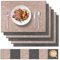 Tischsets Abwaschbar Leder und Untersetzer 6 Set, Doppelseitigen Platzset Abwaschbar und Wasserdicht Platzdeckchen Leder Kunstleder Tischset Lederoptik Platzset (Rosa Schwarz)