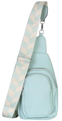 simaranda Bodybag Damen modischer Crossover Rucksack Brusttasche Bauchtasche Gürteltasche mit breiten Gurt 26 (Mint)