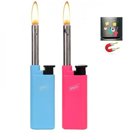 Prof Encendedor de Cocina con Imanes para la Nevera: Práctico, Ligero y Fácil de Usar - Ideal para Velas, Cocina, Barbacoas y Más (2, Aleatorio x2)