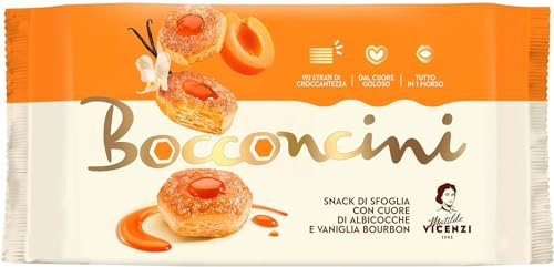 Matilde Vicenzi Bocconcini di Pasta Sfoglia con Cuore di Albicocche e Vaniglia Bourbon 90g