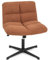 COSTWAY Schneidersitz Stuhl, Drehstuhl ohne Armlehnen, Schreibtischstuhl mit breiter Sitzfläche, Bürostuhl mit Kreuzfuß, Schminkstuhl, höhenverstellbar, Wippfunktion, modern (Braun)