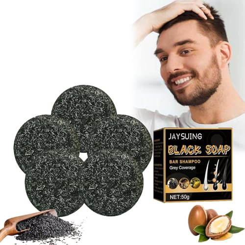 Shampoo Bar Grau Glanz Seife Haarseife gegen Graue Haare Haar Revitalisierungsbar Natural Hair Darkening Shampoo Bar Solid Shampoo Bar für Haar Anti Graue Haare für Männer und Frauen (5PC)
