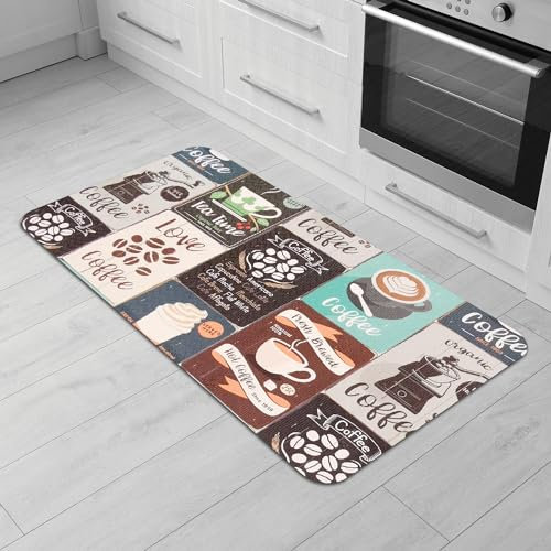 Comart - Tappeto Cucina Malaga - Passatoia 100% PVC - Antimacchia - Antiscivolo - Impermeabile - Tappetino Lavabile in Lavatrice - Corsia Moderna per Cucina e Corridoio - Vintage Coffee - 55x100 cm