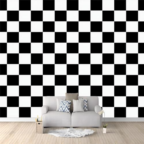 Papier Peint Murale Baby Boys Girls 350 x 256 cm - Papier Peint Intissé Effet 3D - Décoration Murale Texture De Damier De Conception Vintage pour Chambre, Garçon et Salle de Jeux - Design Moderne XXL