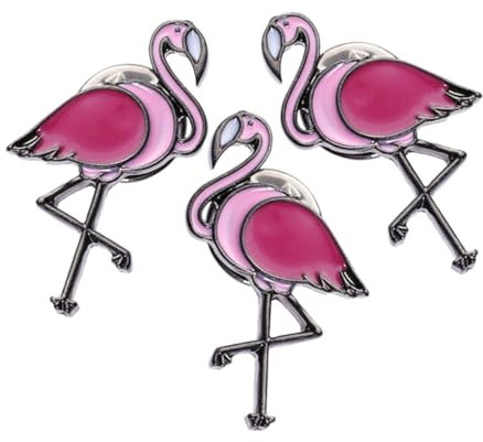 COLLBATH 3pièces Broche Flamant Épingle Cartoon Pour Vêtements Accessoire Élégant Pour Robes Vintage Écharpes Pulls Et Manteaux Cadeau Mode Pour Femmes