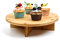 Rustic Wooden Pedestal with Legs, Bamboo Snack Cake Stand, 30x30cm