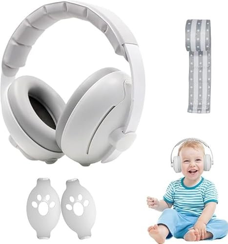 SKIKHN Cuffie Neonato Antirumore, Protezione Acustica Per Bambini, Protezione Dell'udito, Cuffie Antirumore Bambini Elastiche Regolabili, Previene I Danni Dell’udito,Migliora Il Sonno In Viaggio