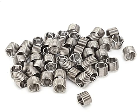 Ouitble Insertos de rosca de acero inoxidable, herramienta de reparación de tuercas reductoras macho hembra, 50 piezas M7x1x1.5D