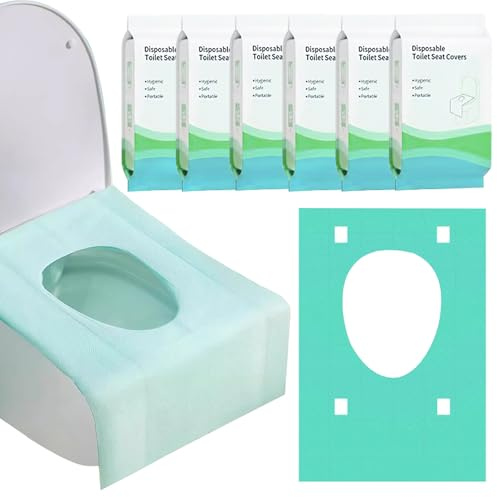 60Stück Einweg Toilettenauflage Einweg Toilette Auflage Toiletten Sitzbezug | Toiletten Sitzbezug für Kinder und Erwachsene Universal Töpfchentraining Toilette Töpfchentraining, Einzeln Verpackt (Grün)