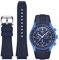 REBANDACE Moonswatch-Uhrenarmband, keine Lücken, Silikonband für Omega X, Swatch, Speedmaster, Moonswatch, 20 mm, weiches, gebogenes Ersatzarmband für Swatch Omega, Herren und Damen, Marineblau