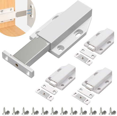 FISH DRAGATE 4 stück magnet drucktüröffner push to open magne,schrank türöffner mit schrauben,magnetische druckriegel für schränke,türdämpfer,magnetschnäpper,türöffner zum öffnen von schranktüren,magn
