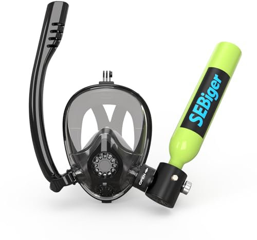 A-GN Mini tanque de buceo con submáscara de 0,5 l que ofrece aproximadamente 6 minutos de respiración bajo el agua en profundidad de buceo de 9 m, pequeño tanque de buceo para buceo