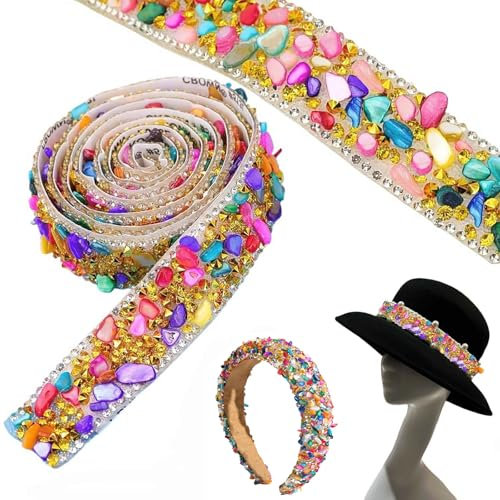 Barlone Strassband Selbstklebend Bunt, Glitzerband Selbstklebend Breite 2cm, Strasssteine Selbstklebend Glitzerband, Bling Strassband für DIY Kleidung, Hochzeit, Handwerk, Geschenkdekoration