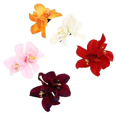 OATIPHO 5 Stück Simulierte Orchideenhaarclip Blumenclips für das Haar Orchidee Haarspange Haarblumen für Frauen haarschmuck Haarspange mit Blume Hawaii-Haarnadel