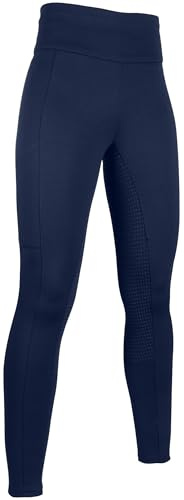 HKM Damen Cosy Style Silikon-Vollbesatz Leggings, Dunkelblau, 22-24