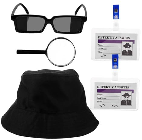 FUNNETOYU 1juego Conjunto De Accesorios De Disfraz De Detective Incluye Sombrero Gafas Bigote y Pajarita para Cosplay Fiestas Temáticas y Halloween