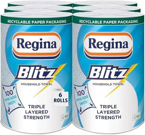 Regina Blitz Household Towel, 560 Super-Sized Sheets, Triple Layered Strength, 8 Rolls by Kandy Collection