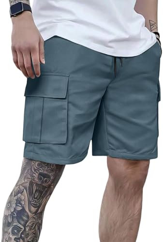 Bermuda Blanc Homme Militaire Short de Sport Long Travail Tactique avec Poche uni Bleu Sécurité Acheter en Ligne Marque Gym Treillis Militaire Short de Sport Homme Bleu XXL
