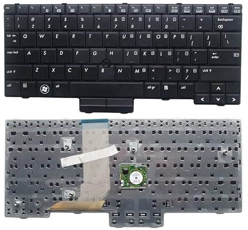 QMSOZMD Parti per Laptop Nuova Tastiera Nera USA for HP EliteBook 2540 2540p 598790-001 V108602AS1 PK1309C2A00 Versione Inglese