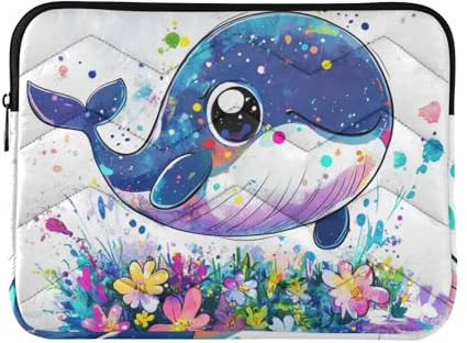 Laptop Sleeve Case 15-16 Inch Concise Sleeve for Laptop Sweet Whale Computer Carrying Bag for Work Journey