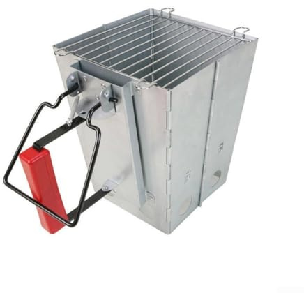 GLFLOW Tragbarer faltbarer Grillkohle-Starter-Kaminkorb mit verzinkter Blechkonstruktion für Camping-Grillen