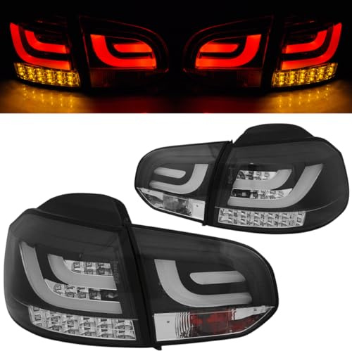 CR-Lights LED Lightbar Rückleuchten Schwarz Set für VW Golf 6 VI (10.2008–2012)