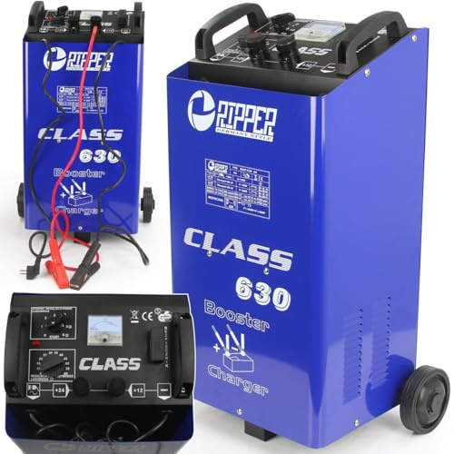 Caricabatterie con Funzione di Carica Rapida e Avviamento | Tensione di carica 12V 24V | per Batterie con Capacità di 60-800 Ah | con ruote