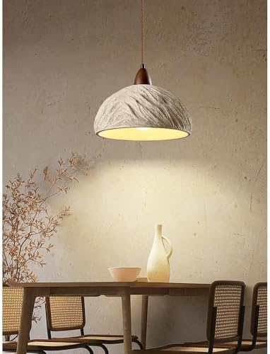 VTAMng Hängeleuchte im Retro Landhausstil E27 Fassung Kücheninselleuchte Lampenschirm aus Zement mit Federstruktur Deckenleuchte geeignet for Schlafzimmer Ankleidezimmer und Cafés