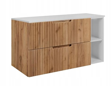 Rodan Moderne Möbel - Schrank Weiß, Gold, Eichenholz - Möbelstück - Bastelregal – Bastelplatte 60 cm + 80 cm